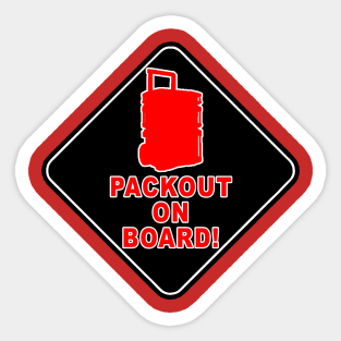 Packout on Board Black- Baby on Board Parody Sticker